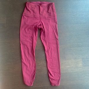 Lululemon deep red (wine coloured) crop high rise tights